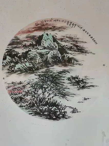 许红哲作品1《春风柳上归 花香溢神州》  尺寸：64X64cm